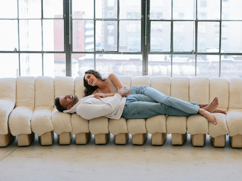 Young desi couple in a studio session / Los Angeles Engagement Photo Locations