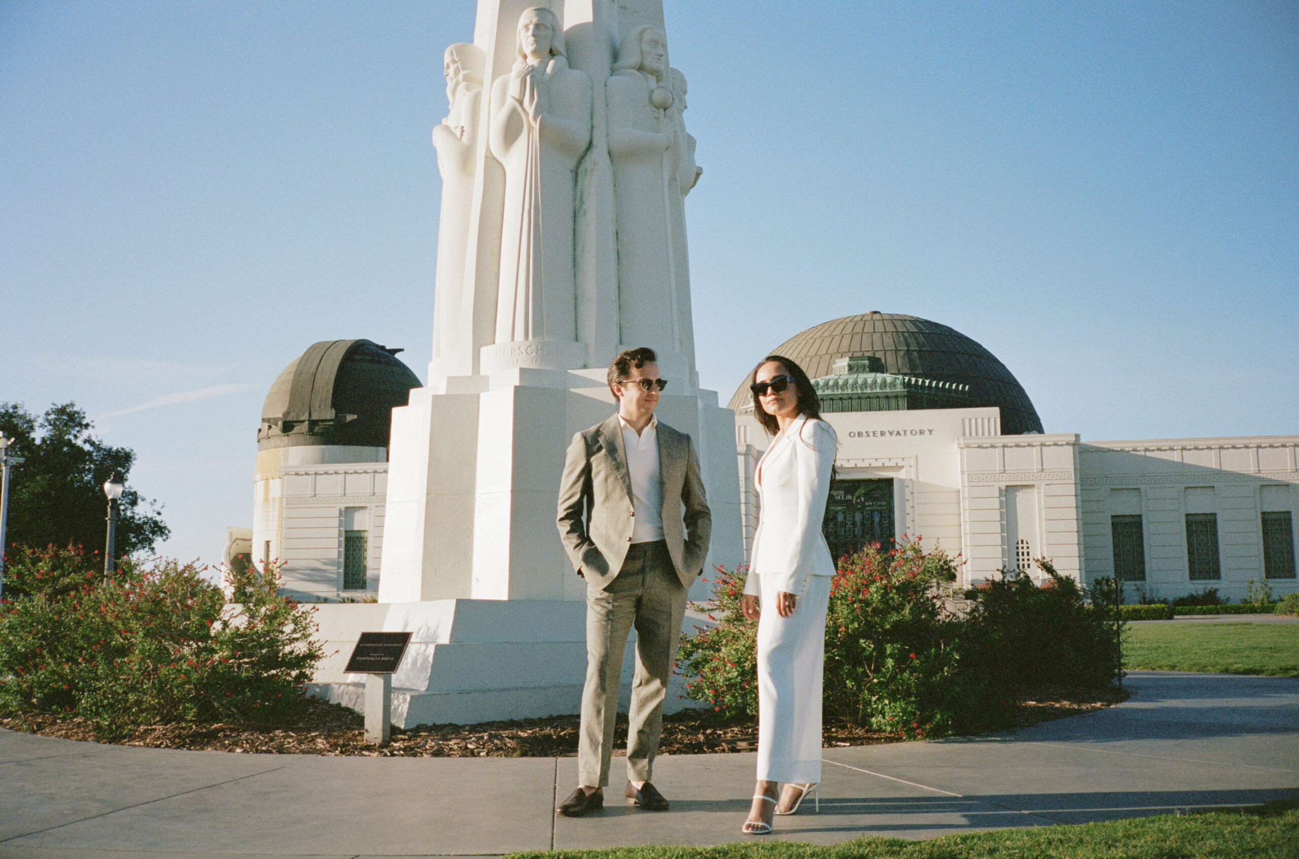 Engaged couple photoshoot at griffith observatory in los angeles.